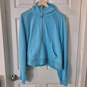 Women's Lululemon Blue Oversized Cropped Hoodie Sweatshirt Sz XL/XXL